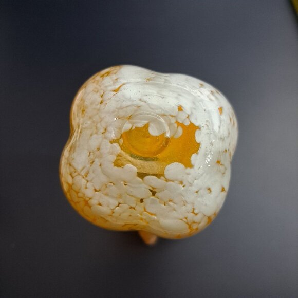 Handcrafted Yellow & White Art Glass Vase - Picture 8 of 10